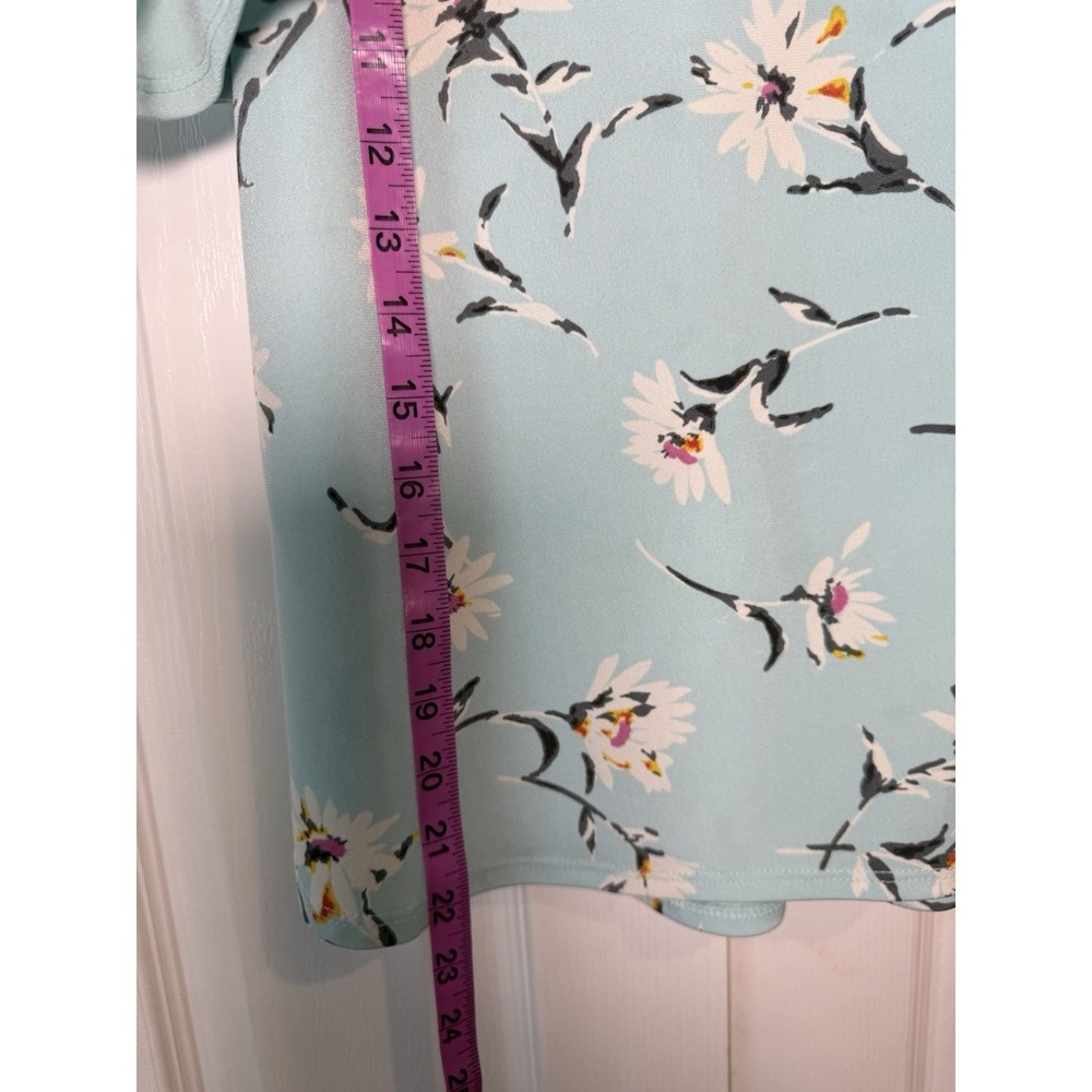 Kaleigh Cold Shoulder Top Blue Floral Daisy Print Women's Size Medium - Picture 5 of 5